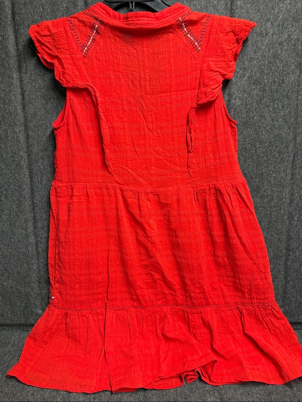 Knox Rose Red Embroidered V-Neck Tiered Dress - Picture 3 of 5